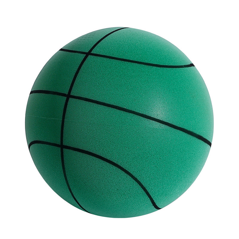 Green ball with black lines on a white background
