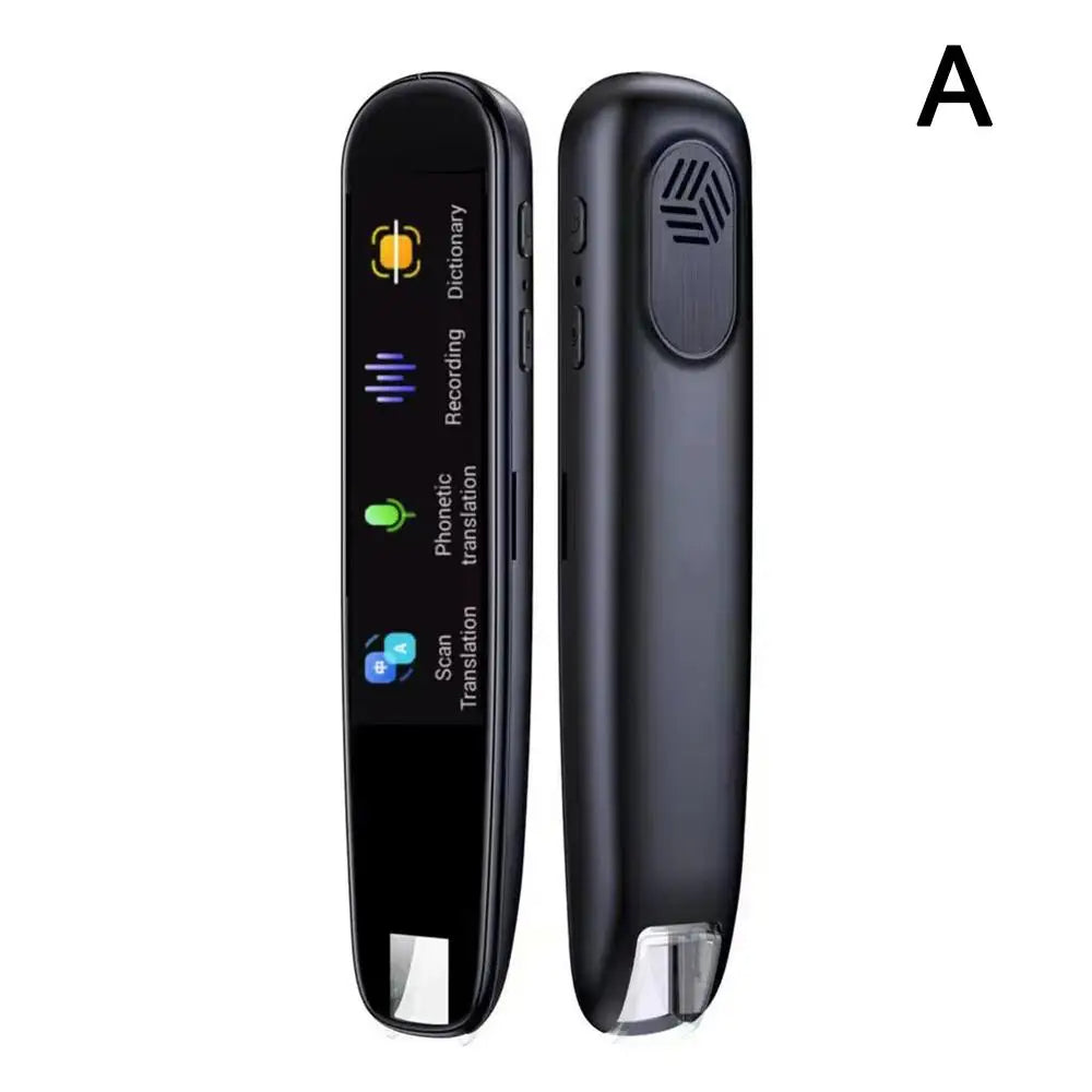 Black electronic device with buttons and display on a white background