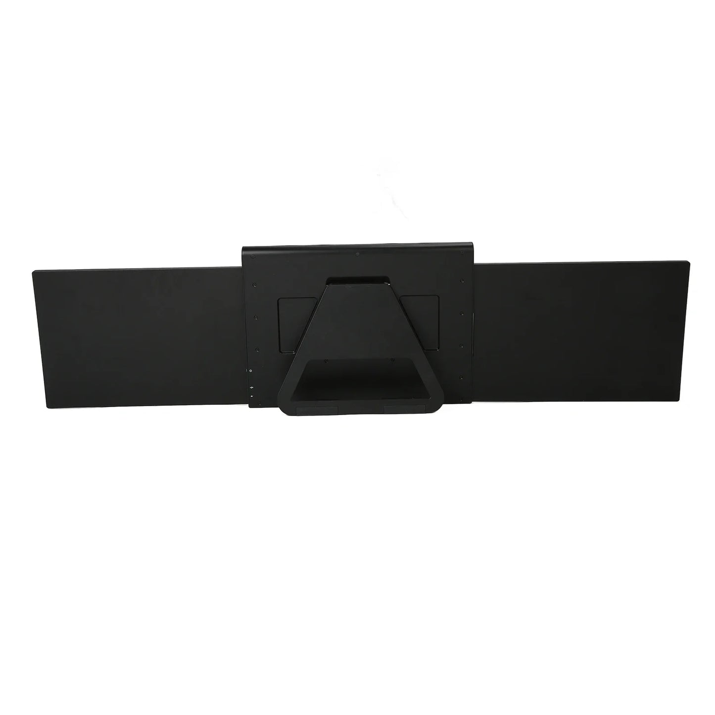Black belt with a rectangular buckle on a white background