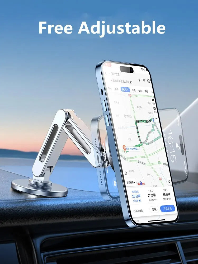phone holder on car dashboard showing it is adjustable