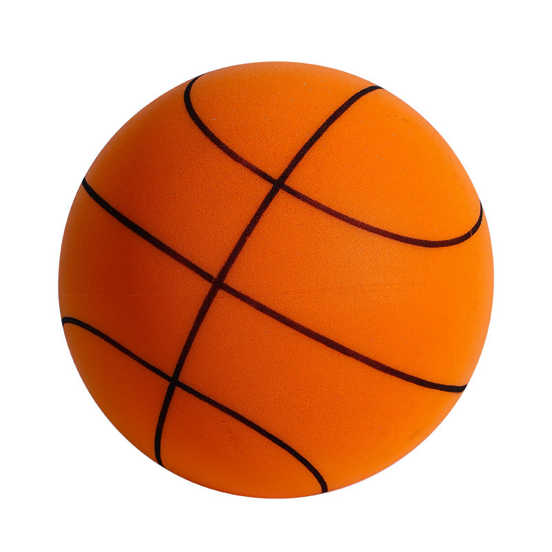 Orange basketball with black lines on a white background