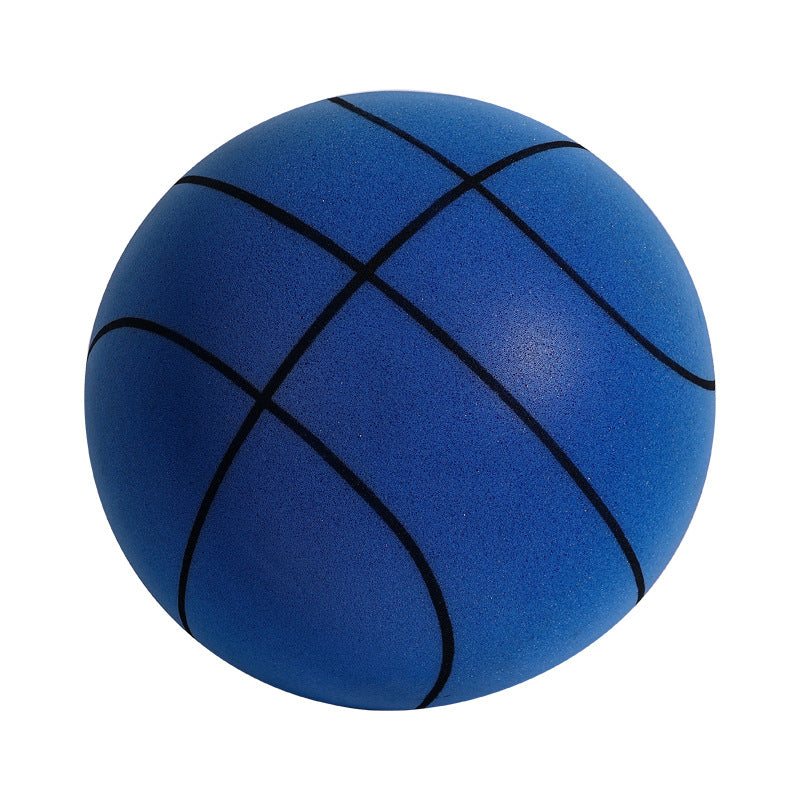 Blue basketball with black lines on a white background