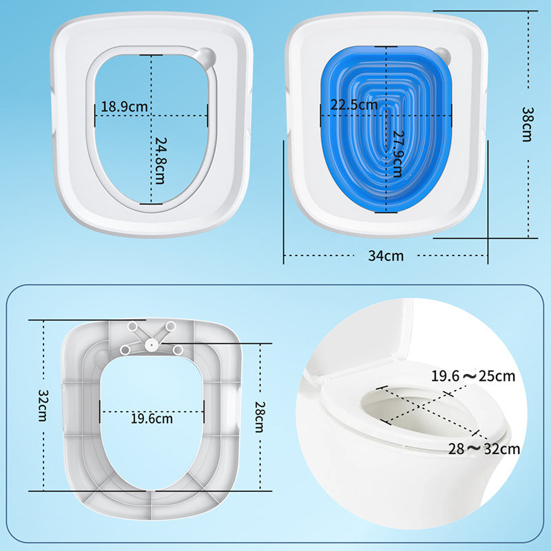 showing dimensions of cat toilet