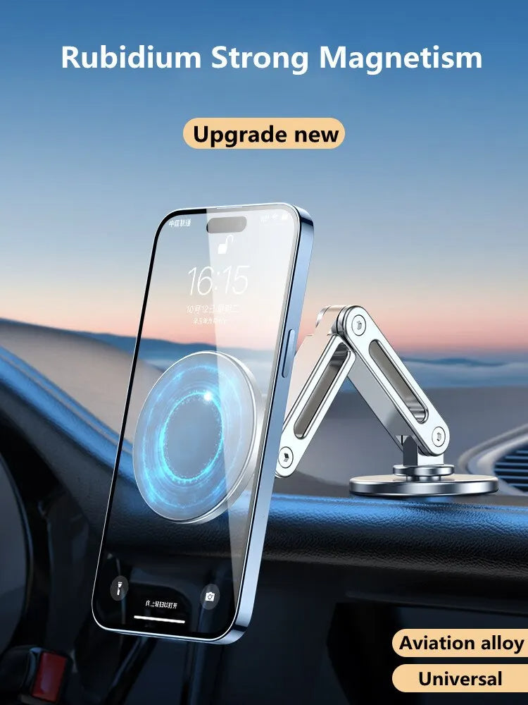 Phone holder with Rubidium Strong Magnetism feature in a car interior setting