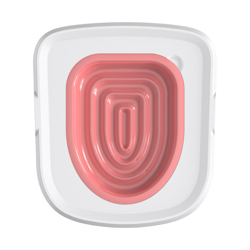 white and pink cat toilet