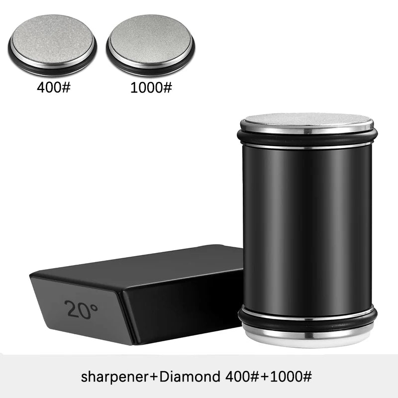Black diamond sharpener with two diamond grades labeled 400# and 1000# on a white background.